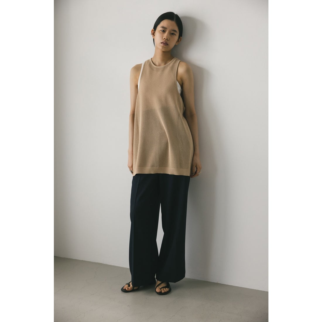 STYLEMIXER アメスリクロシェニットタンク BEG -靴＆ファッション通販 
