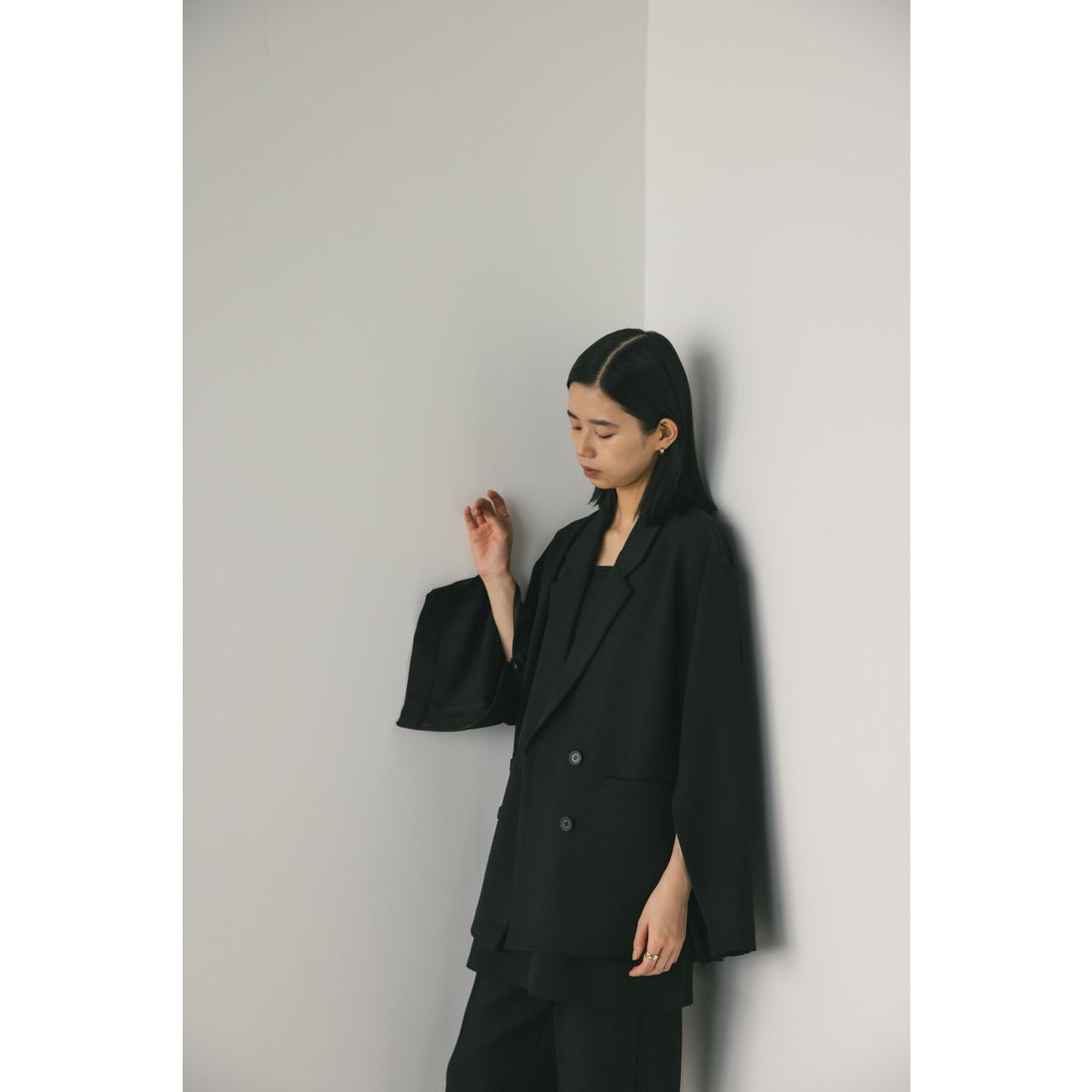 STYLEMIXER ルーズジップテーラージャケット BLK -靴＆ファッション 