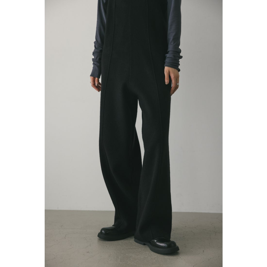 STYLEMIXER リラックスニットロンパース BLK -靴＆ファッション通販 