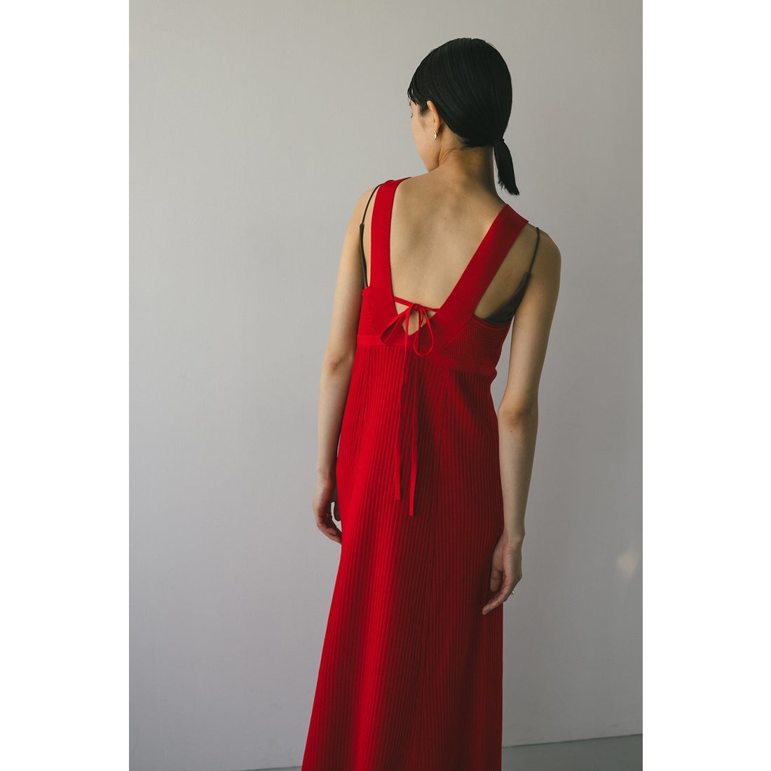 STYLEMIXER エプロンニットワンピース RED -靴＆ファッション通販