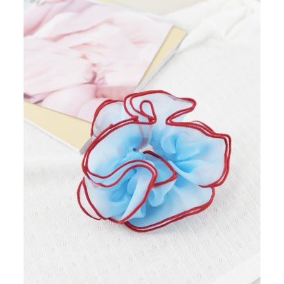バイカラーミルフィーユメロウビッグシュシュ （ブルー）｜詳細画像