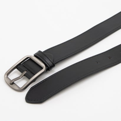 【ユニセックス】ヴィンテージブラックシルバーバックルPUレザーベルト メンズ レディース （ブラック100）｜詳細画像