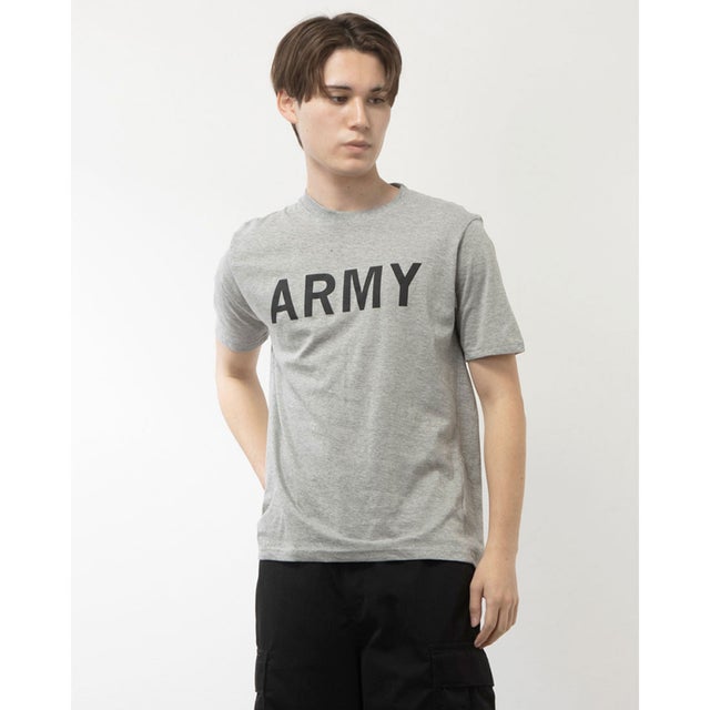 
                    (MT105)半袖プリントTシャツ(ARMY) （杢グレー）