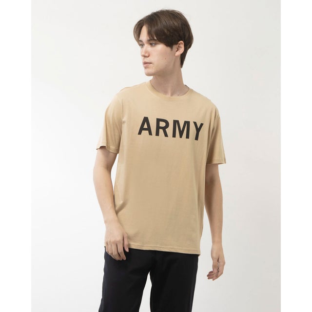 
                    (MT105)半袖プリントTシャツ(ARMY) （ベージュ）
