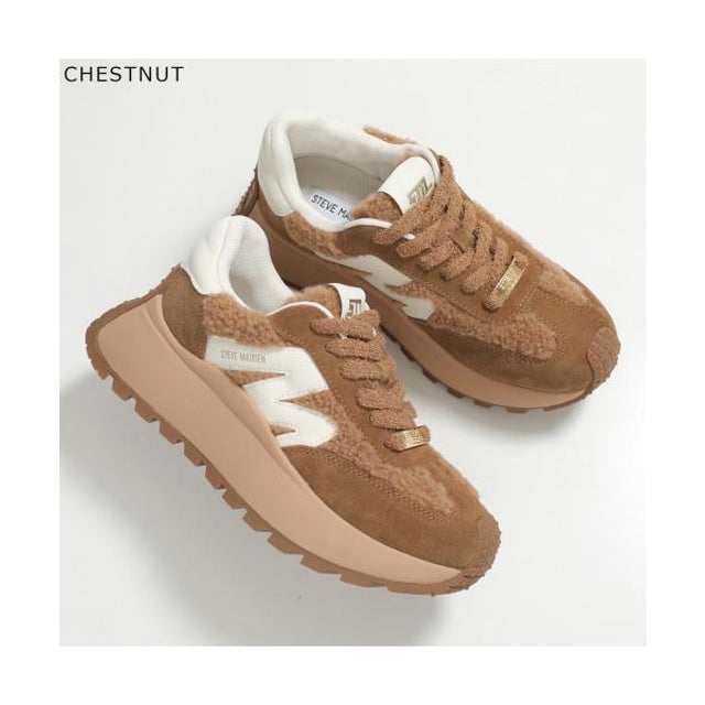スニーカー SUPERCAMPO-F スエード ファー 厚底 （CHESTNUT/ブラウン）