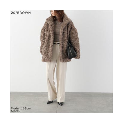 アクータ ACUTA ACUTA カーリーファーコート 10029516 スタンドカラー （27/BEIGE/ベージュ）｜詳細画像