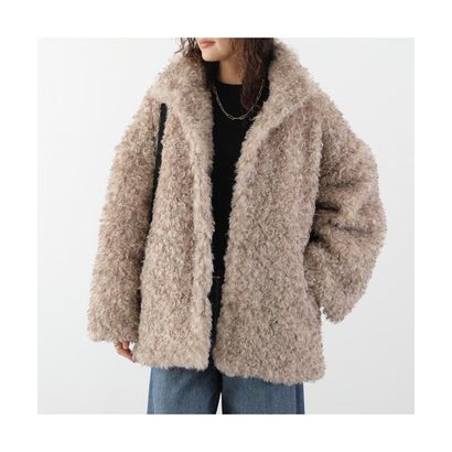 アクータ ACUTA ACUTA カーリーファーコート 10029516 スタンドカラー （27/BEIGE/ベージュ）｜詳細画像