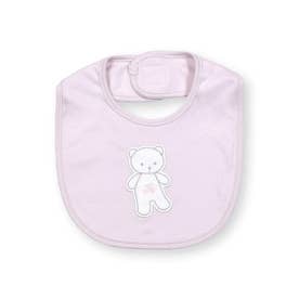 【日本製】クマパッチ刺しゅうスタイ【返品不可商品】 （ピンク）