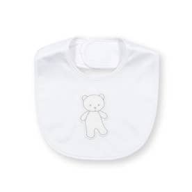 【日本製】クマパッチ刺しゅうスタイ【返品不可商品】 （オフホワイト）