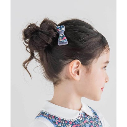 【お揃い】リバティプリント（PETAL & DAISY）ベロアリボン ヘアクリッ （ピンク系）｜詳細画像
