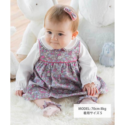 【日本製】【お揃い】リバティプリント（PETAL & DAISY）ワンピース＆ブ （ピンク系）｜詳細画像