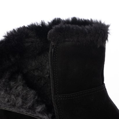 厚底インサイドジップショートブーツ （ブラックスウェード）｜詳細画像