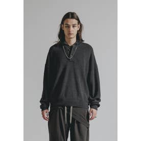 High-gauge Henry Sweater （DARK GRAY）