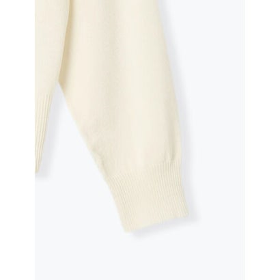 ポロカラー刺繍ロングスリーブニット （オフホワイト）｜詳細画像