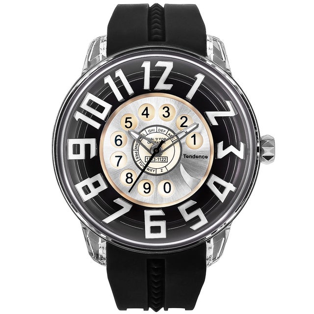 
                    TENDENCE キングドーム メンズ 時計 TY023010 クォーツ ブラック シリコン （ブラック）