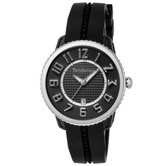 
                    TENDENCE ガリバーミディアム ユニセックス 時計 TY939001 クォーツ ブラック シリコン （ブラック）
