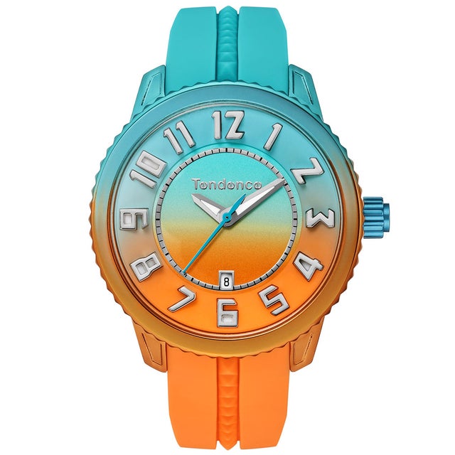 
                    TENDENCE ディカラー ミディアム レディース 時計 TY933002 クォーツ オレンジ×グリーン シリコン （オレンジ×グリーン）