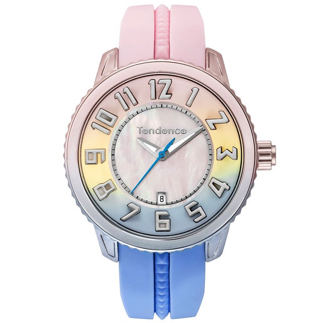 
                    TENDENCE ディカラー ミディアム レディース 時計 TY933003 クォーツ ピンク×ブルー シリコン （ピンク×ブルー）