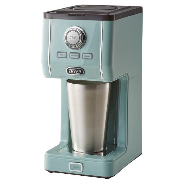 コーヒーメーカー コーヒーマシーン ステンレスタンブラー付き 保温 保冷 ホット アイス 濃さ調節 K-CM12 （ペールアクア(PA)）