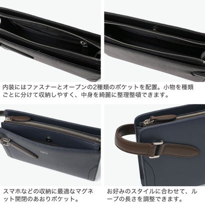タケオキクチ TAKEO KIKUCHI クラッチバッグ メンズ 本革 カジュアル ブランド 冠婚葬祭 クラッチ 小さめ 大人 上品 牛革 フォーマル シンプル セカンドバッグ スパーダ レザーメンズバッグ スモール 724211 （コン）｜詳細画像