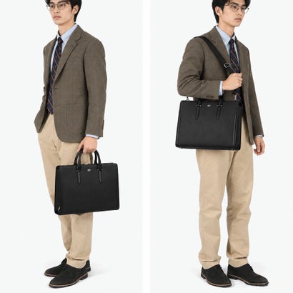 タケオキクチ TAKEO KIKUCHI ブリーフケース メンズ ブランド 本革 レザー ビジネスバッグ 通勤 ショルダー 斜め掛け 肩掛け 手持ち ビジネス トートバッグ PC収納 自立 底鋲 就活 2WAY A4 スパーダ 724511 （クロ）｜詳細画像