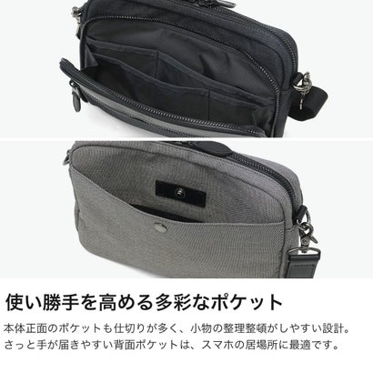 ショルダーバッグ メンズ ブランド 肩掛け 撥水 日本製 おしゃれ コンパクト 大人 バッグ ファスナー付き かっこいい 横型 A5 クエスト ミニショルダーバッグ 786101 （クロ）｜詳細画像