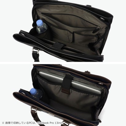 ビジネスバッグ メンズ A4 ショルダー 通勤 ナイロン 牛革 本革 革 ブリーフ バッグ 自立 出張 仕事 PC収納 13.3インチ 撥水 手持ち 斜めがけ 2WAY ローバー 781511 （コン）｜詳細画像