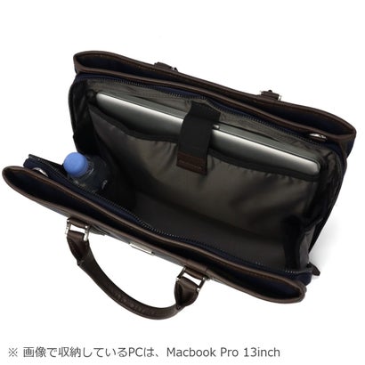 ビジネスバッグ メンズ A4 ショルダー 通勤 ナイロン 牛革 本革 革 ブリーフ バッグ 自立 出張 仕事 PC収納 13.3インチ 撥水 手持ち 斜めがけ 2WAY ローバー 781511 （クロ）｜詳細画像