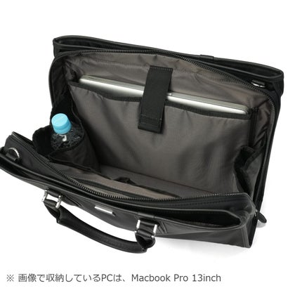 ビジネスバッグ メンズ B4 A4 ショルダー 通勤 ナイロン 牛革 本革 革 ブリーフ バッグ 自立 出張 PC収納 13.3インチ 撥水 手持ち 斜めがけ 2WAY ローバー 781512 （クロ）｜詳細画像