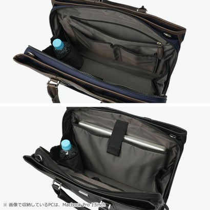 ビジネスバッグ メンズ B4 A4 ショルダー 通勤 ナイロン 牛革 本革 革 ブリーフ バッグ 自立 出張 PC収納 13.3インチ 撥水 手持ち 斜めがけ 2WAY ローバー 781512 （クロ）｜詳細画像