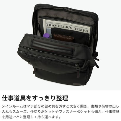 ビジネスリュック メンズ レディース ブランド リュックサック ビジネスバッグ 撥水 2層 通勤 出張 PC収納 セットアップ ビジネス シンプル A4 14L 13.3インチ ゼファー 704731 （クロ）｜詳細画像