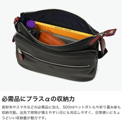 ショルダーバッグ メンズ レディース ブランド 本革 イタリアンレザー ショルダー 肩かけ 斜めがけ 軽い 高級感 大人 お洒落 ロゴ ソバージュ レザーショルダーバッグ B5 717113 （クロ）｜詳細画像
