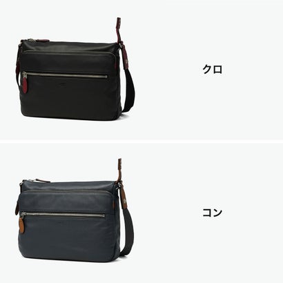 ショルダーバッグ メンズ レディース ブランド 本革 イタリアンレザー ショルダー 肩かけ 斜めがけ 軽い 高級感 大人 お洒落 ロゴ ソバージュ レザーショルダーバッグ B5 717113 （クロ）｜詳細画像