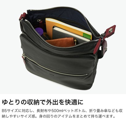 ショルダーバッグ メンズ レディース ブランド 本革 イタリアンレザー ショルダー 肩かけ 斜めがけ コンパクト 軽い 高級感 大人 ロゴ ソバージュ レザーショルダーバッグB5 717112 （クロ）｜詳細画像