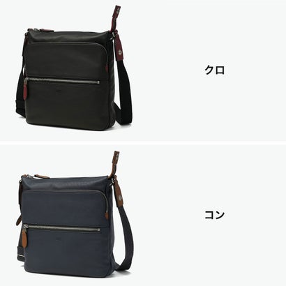 ショルダーバッグ メンズ レディース ブランド 本革 イタリアンレザー ショルダー 肩かけ 斜めがけ コンパクト 軽い 高級感 大人 ロゴ ソバージュ レザーショルダーバッグB5 717112 （クロ）｜詳細画像