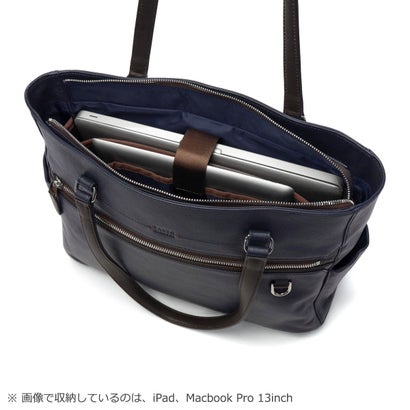 トートバッグ メンズ レディース ブランド 本革 レザー ブリーフトート 横型 大きめ 通勤 おしゃれ 大人 シンプル 撥水 PC収納 ビジネス レポート レザートートバッグ A4 712701 （クロ）｜詳細画像