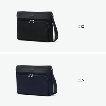 ショルダーバッグ メンズ レディース ブランド 大人 斜めがけ 大きめ ナイロン 牛革 レザーコンビ 肩掛け おしゃれ 通勤 ファスナー付き シンプル 横型 インター A4 748113 （コン）｜詳細画像