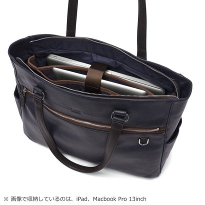 トートバッグ メンズ レディース ブランド ビジネスバッグ 本革 レザー ブリーフトート 横型 大容量 通勤 おしゃれ シンプル 撥水 PC収納 レポート レザートートバッグ B4 712702 （クロ）｜詳細画像