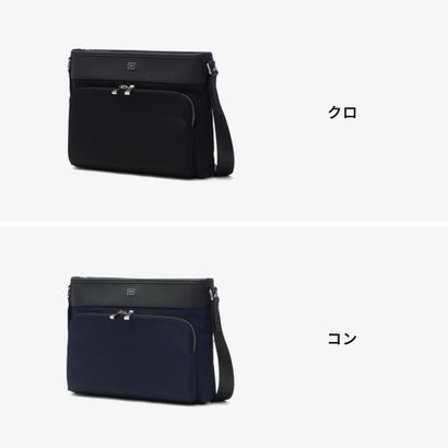 ショルダーバッグ メンズ レディース ブランド 大人 斜めがけ ナイロン 牛革 レザーコンビ 肩掛け おしゃれ かっこいい ファスナー付き シンプル 横型 B5 インター ヨコ型 748112 （コン）｜詳細画像