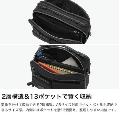 ショルダーバッグ ヨコ型 メンズ レディース ブランド 軽量 斜めがけ 斜めがけバッグ 大人 40周年記念モデル コンパクト おしゃれ カジュアル シンプル 小さめ A5 ベルクロII 732123 （クロ）｜詳細画像