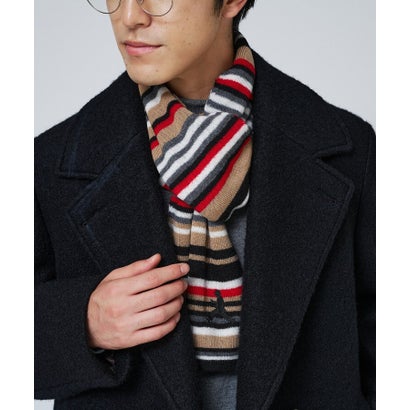 ◆【BOWLER HAT LABEL】マルチボーダー ロングマフラー （ベージュ(352)）｜詳細画像
