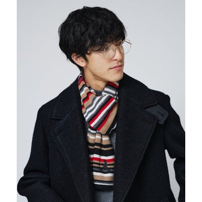 ◆【BOWLER HAT LABEL】マルチボーダー ロングマフラー （ベージュ(352)）｜詳細画像