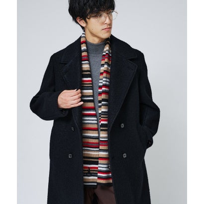 ◆【BOWLER HAT LABEL】マルチボーダー ロングマフラー （ベージュ(352)）｜詳細画像