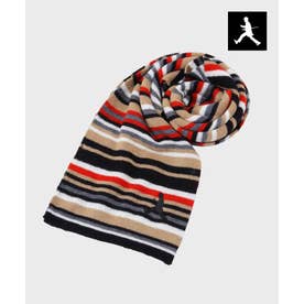 ◆【BOWLER HAT LABEL】マルチボーダー ロングマフラー （ベージュ(352)）