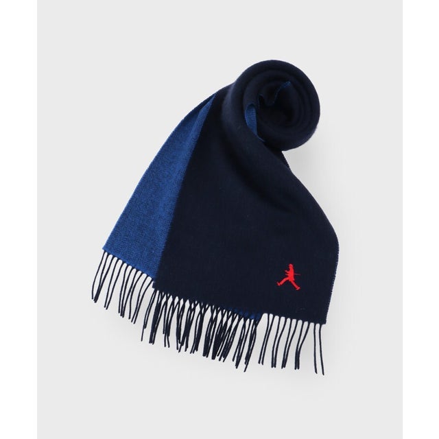 ◆【BOWLER HAT LABEL】リバーシブル ウールカシミヤマフラー （ネイビー(094)）