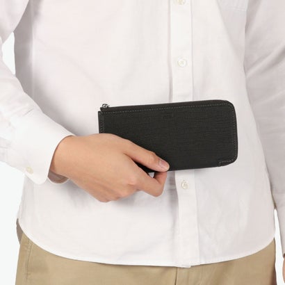 長財布 財布 薄い 牛革 本革 革 レザー 小銭入れ おしゃれ ファスナー カジュアル 札入れ スリム 軽い 薄マチ 高級感 クォーター L字ファスナー長財布 742636 （クロ）｜詳細画像