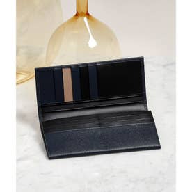 【カード収納に強い財布】配色折りたたみ長財布 （ネイビー(693)）