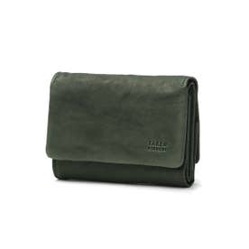 三つ折り財布 財布 メンズ レディース 革 レザー 本革 小銭入れあり BOX型小銭入れ カード 札入れ 軽量 ミニ コンパクト 小さい おしゃれ カジュアル 大人 オイスター 720623 （グリーン）