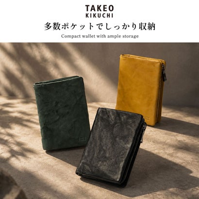 二つ折り財布 メンズ レディース ブランド レザー 革 本革 カード収納 カード入れ 札入れ 革財布 コンパクト 軽量 おしゃれ カジュアル 大人 オイスター セミ長財布 720625 （クロ）｜詳細画像