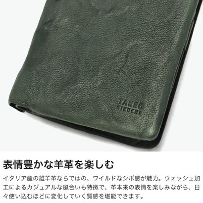二つ折り財布 メンズ レディース ブランド レザー 革 本革 カード収納 カード入れ 札入れ 革財布 コンパクト 軽量 おしゃれ カジュアル 大人 オイスター セミ長財布 720625 （クロ）｜詳細画像